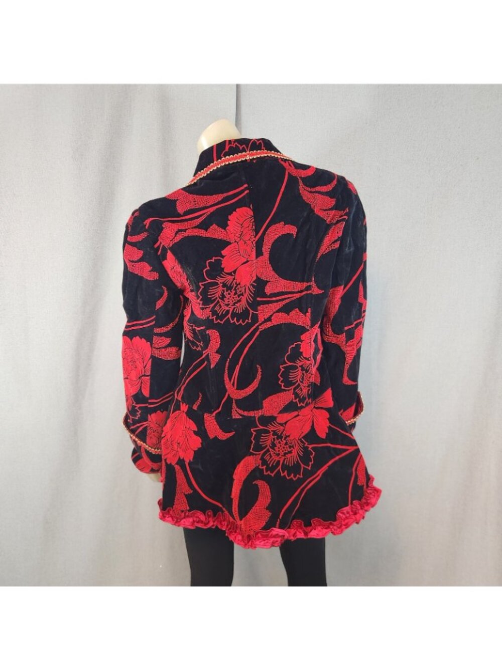 Von Lancelot Red Black Jacket Coat Adult Size LARGE Pirate Cosplay Costume - Picture 5 of 11